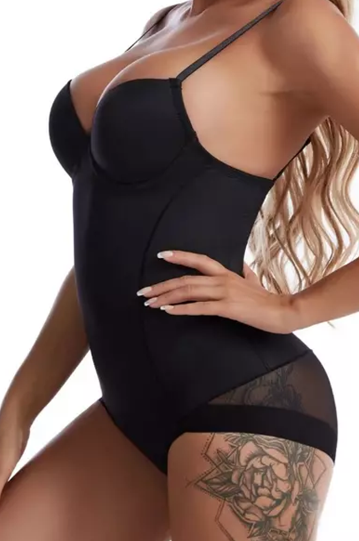 Body ultramodelator cu cupe push-up și bretele reglabile 3BK114